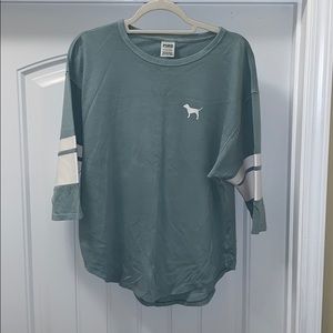 Teal/pale turquoise PINK 3/4 length T-shirt